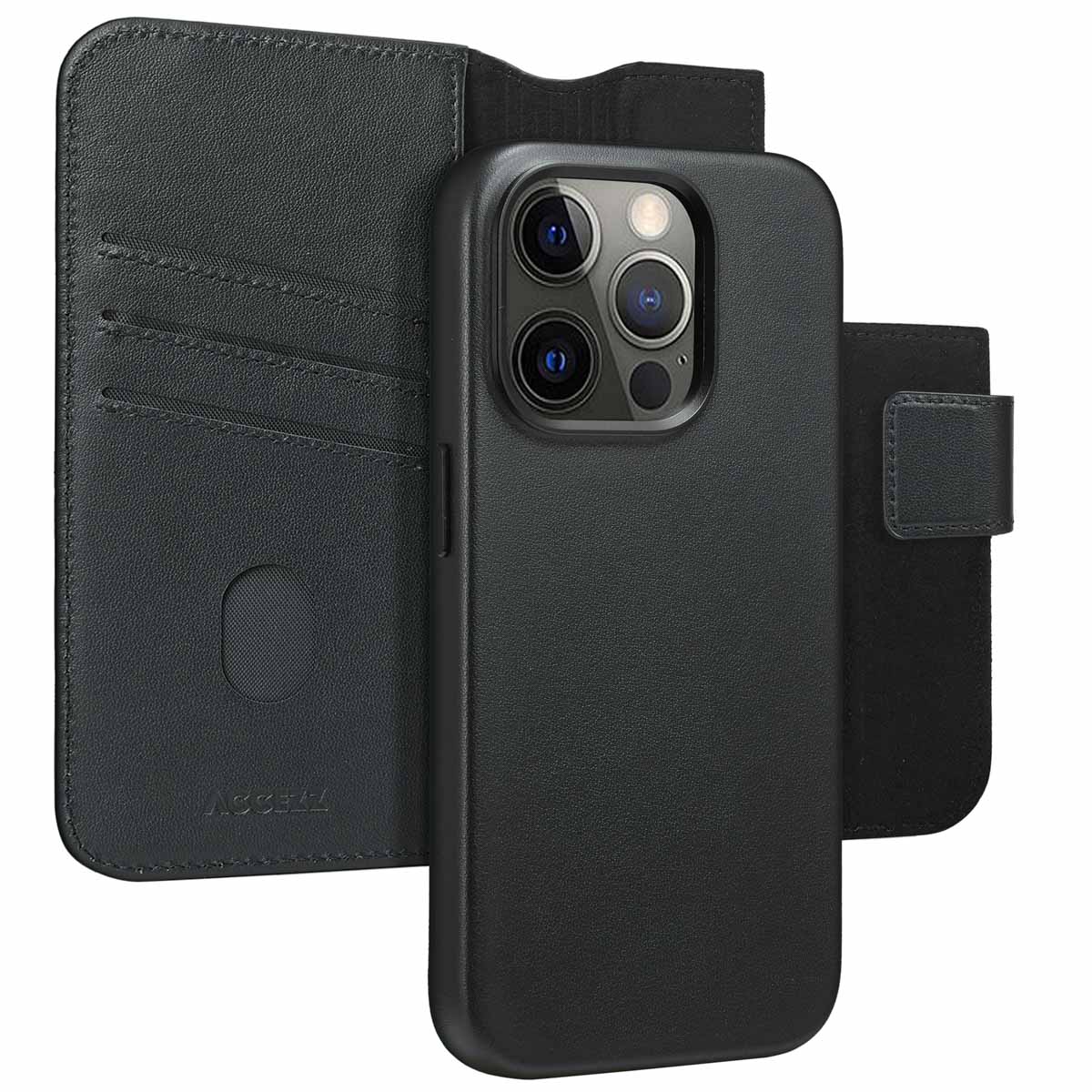 Accezz Leather Bookcase 2-in-1 met MagSafe voor de Apple iPhone 15 Pro - Onyx Black