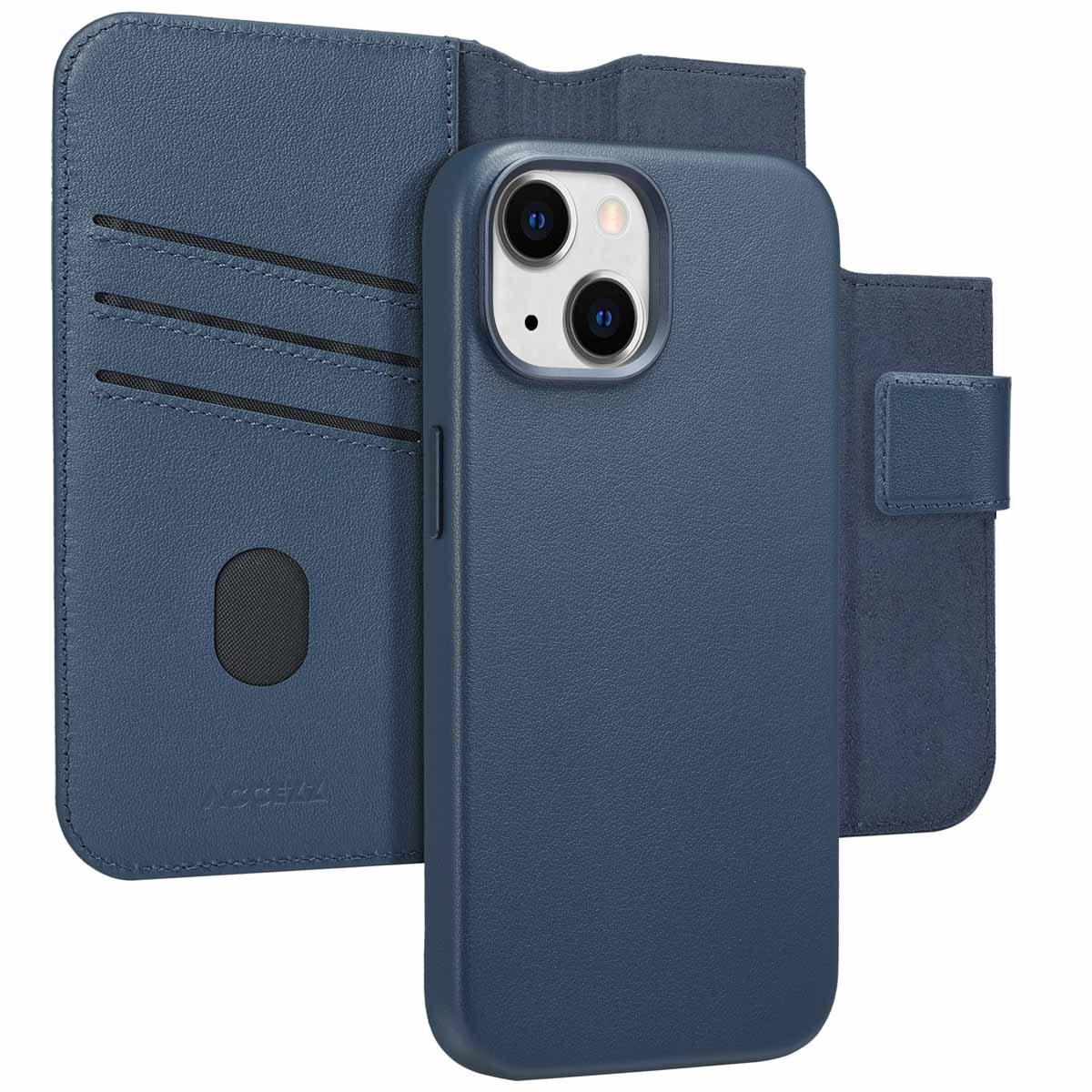 Accezz Leather Bookcase 2-in-1 met MagSafe voor de Apple iPhone 15 - Nightfall Blue