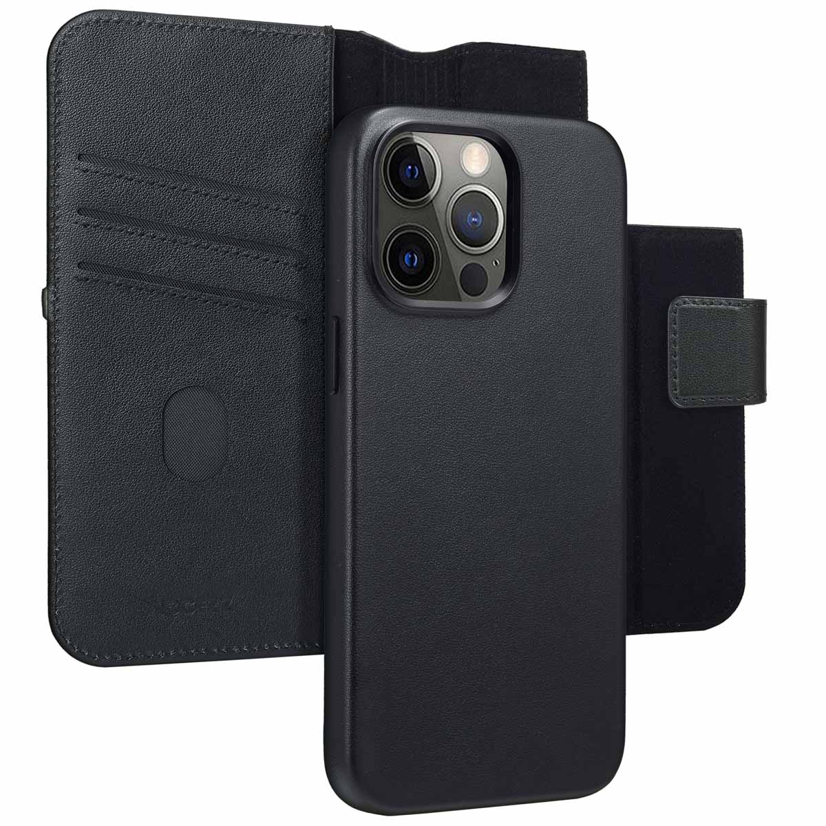Accezz Leather Bookcase 2-in-1 met MagSafe voor de Apple iPhone 15 Pro Max - Onyx Black