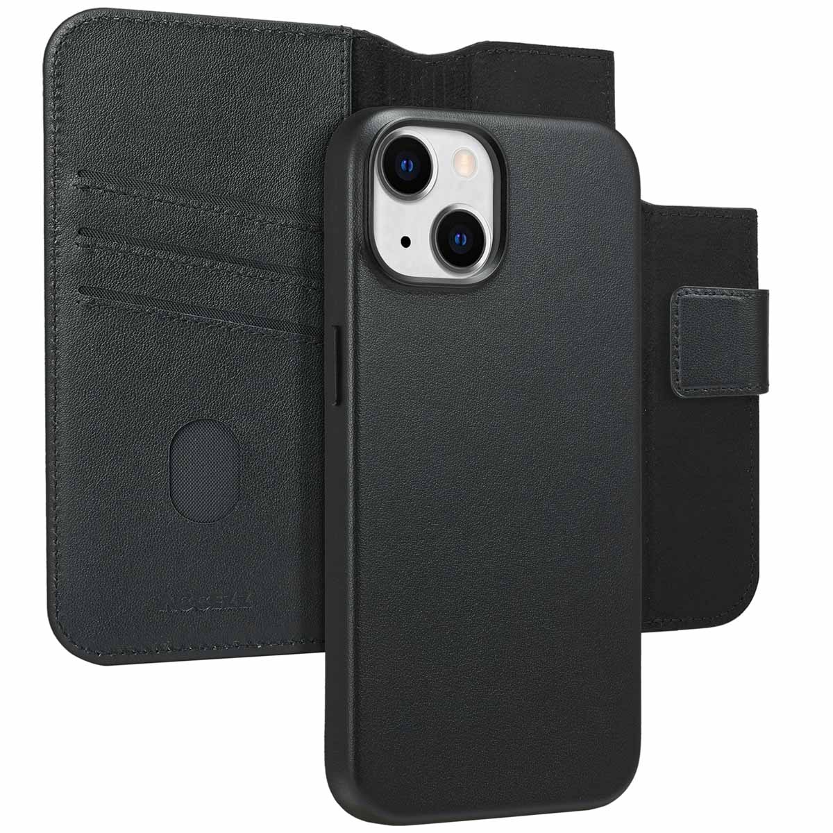 Accezz Leather Bookcase 2-in-1 met MagSafe voor de Apple iPhone 14 - Onyx Black