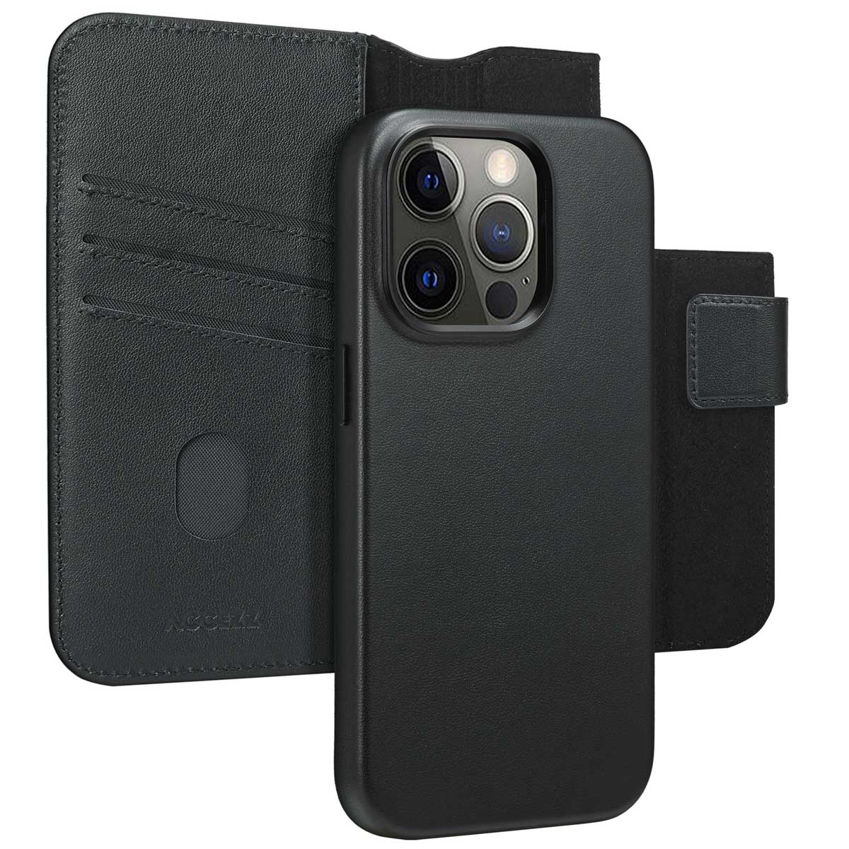 Accezz Leather Bookcase 2-in-1 met MagSafe voor de Apple iPhone 14 Pro - Onyx Black