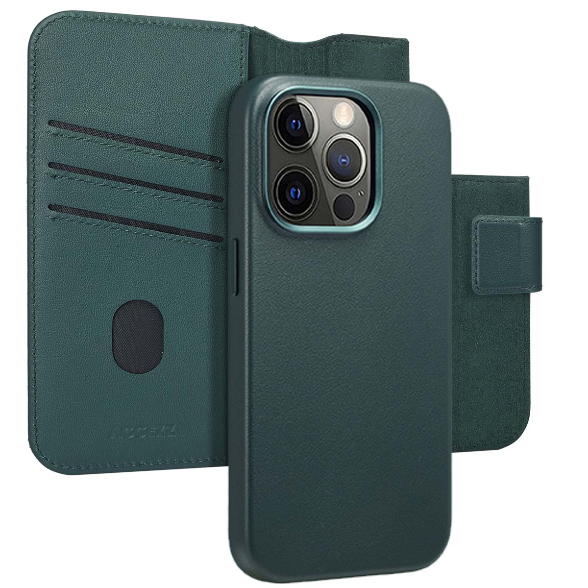 Accezz Leather Bookcase 2-in-1 met MagSafe voor de Apple iPhone 14 Pro - Cedar Green