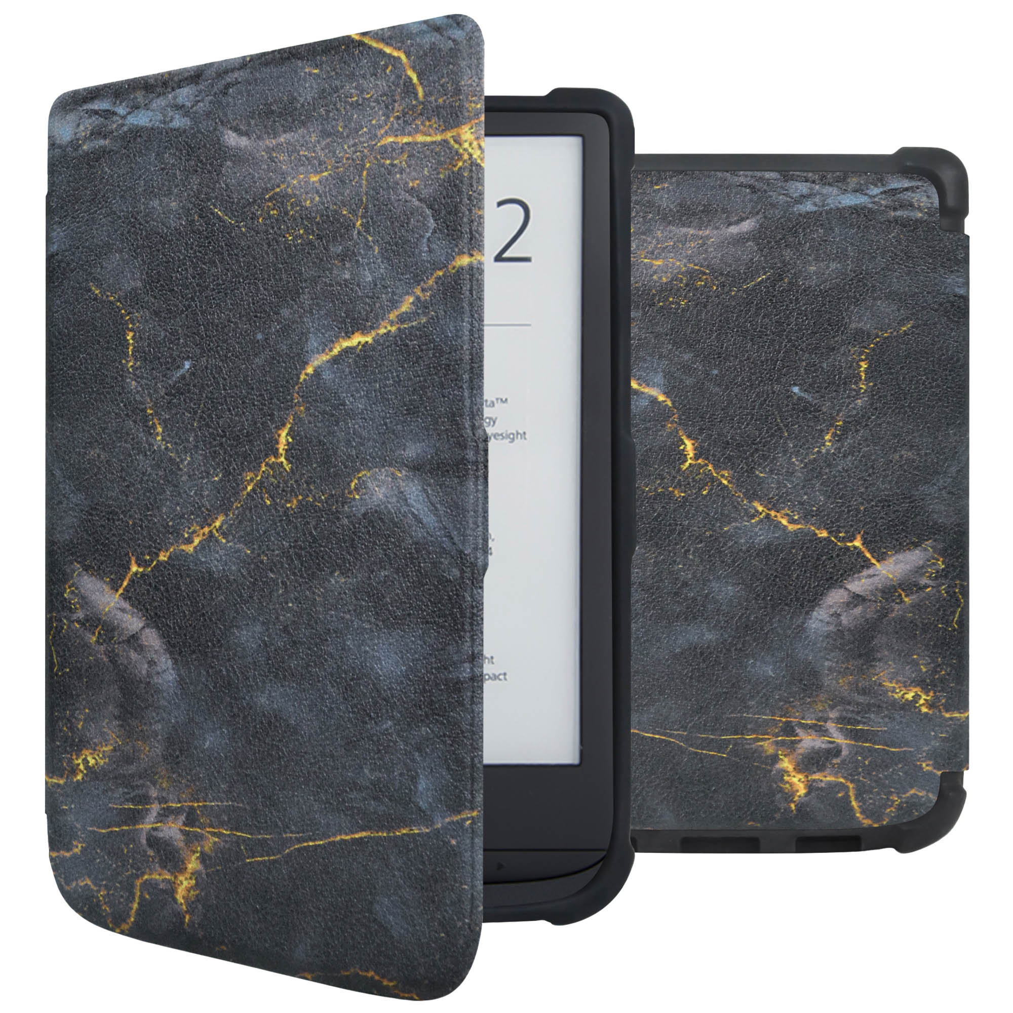 imoshion Étui á rabat Pocketbook Touch Lux 5 / HD 3 / Basic Lux 4 / Vivlio Lux 5 - Black Marble