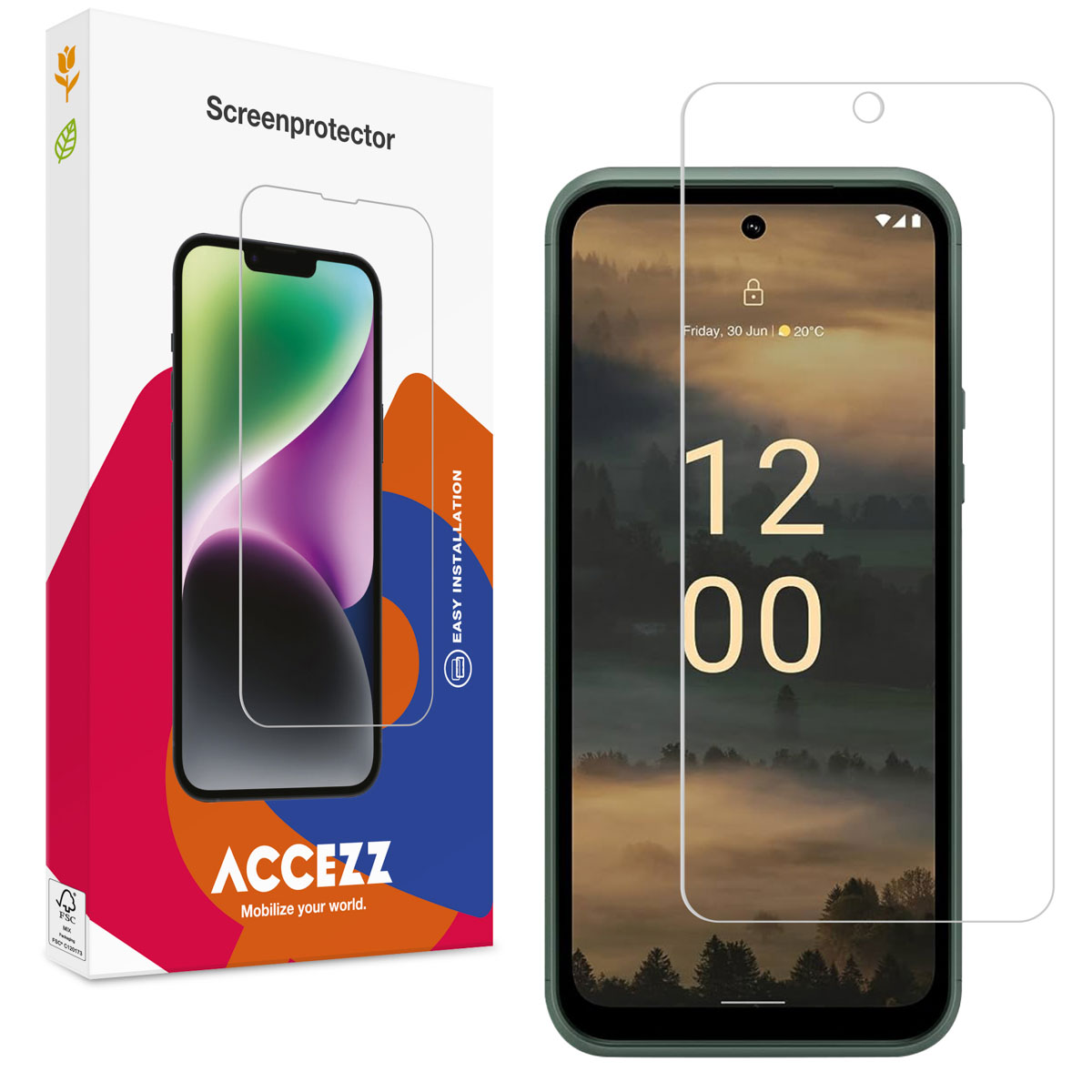 Accezz Protection d'écran en verre trempé Nokia XR21