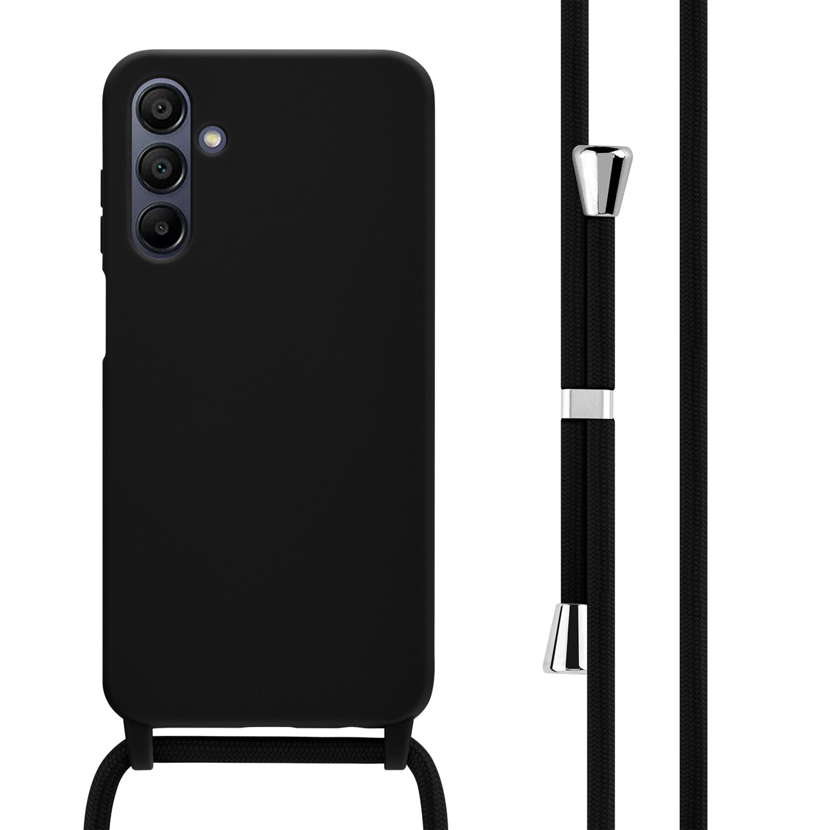 imoshion Siliconen hoesje met koord voor de Samsung Galaxy A15 (5G/4G) - Zwart