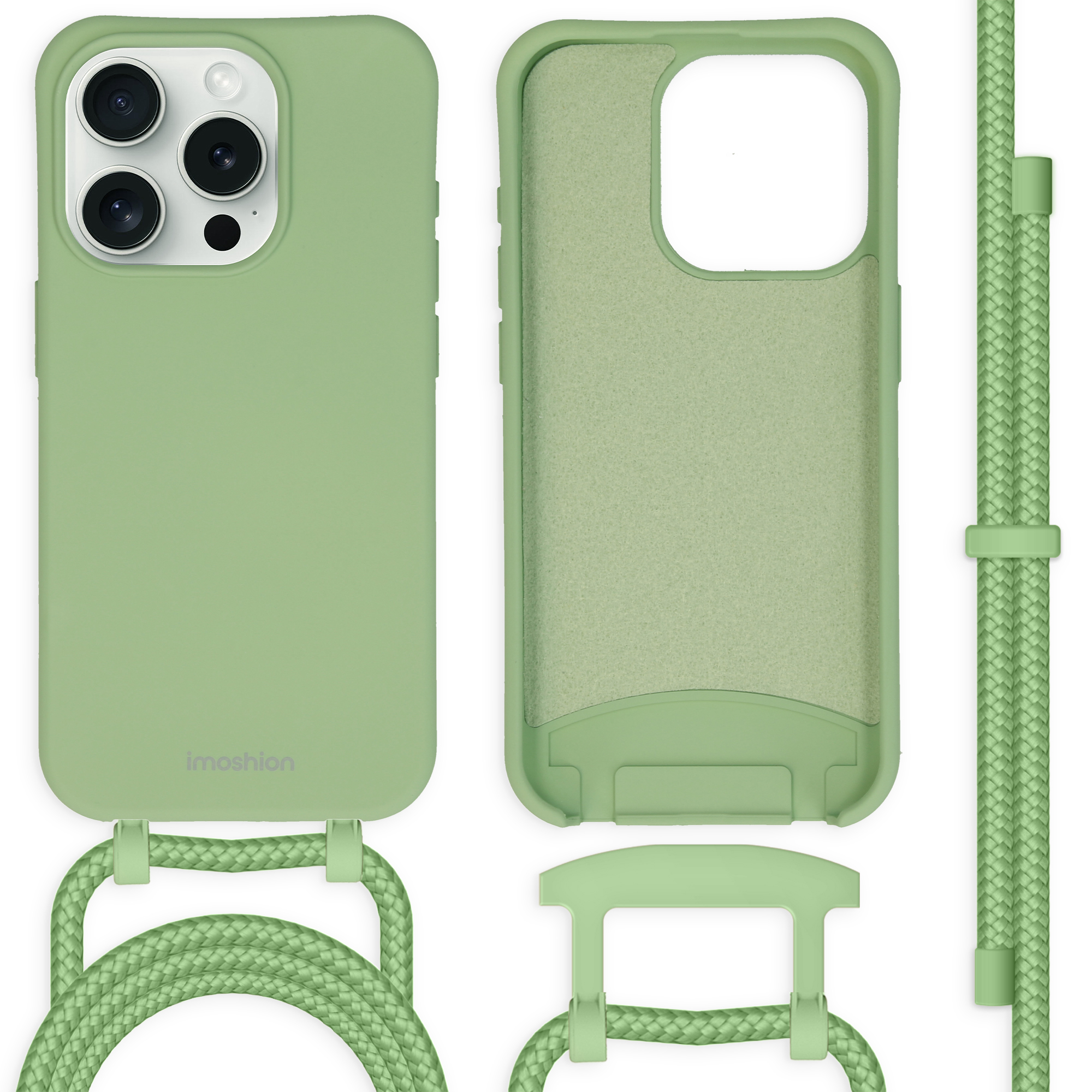 imoshion Coque de couleur avec cordon amovible Apple iPhone 15 Pro - Vert