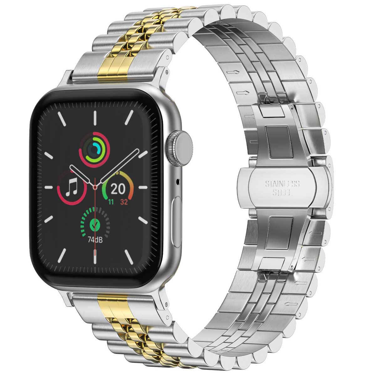 Selencia Bracelet Metallique Jubilee Apple Watch | 38/40/41/42 mm - Argent et Or