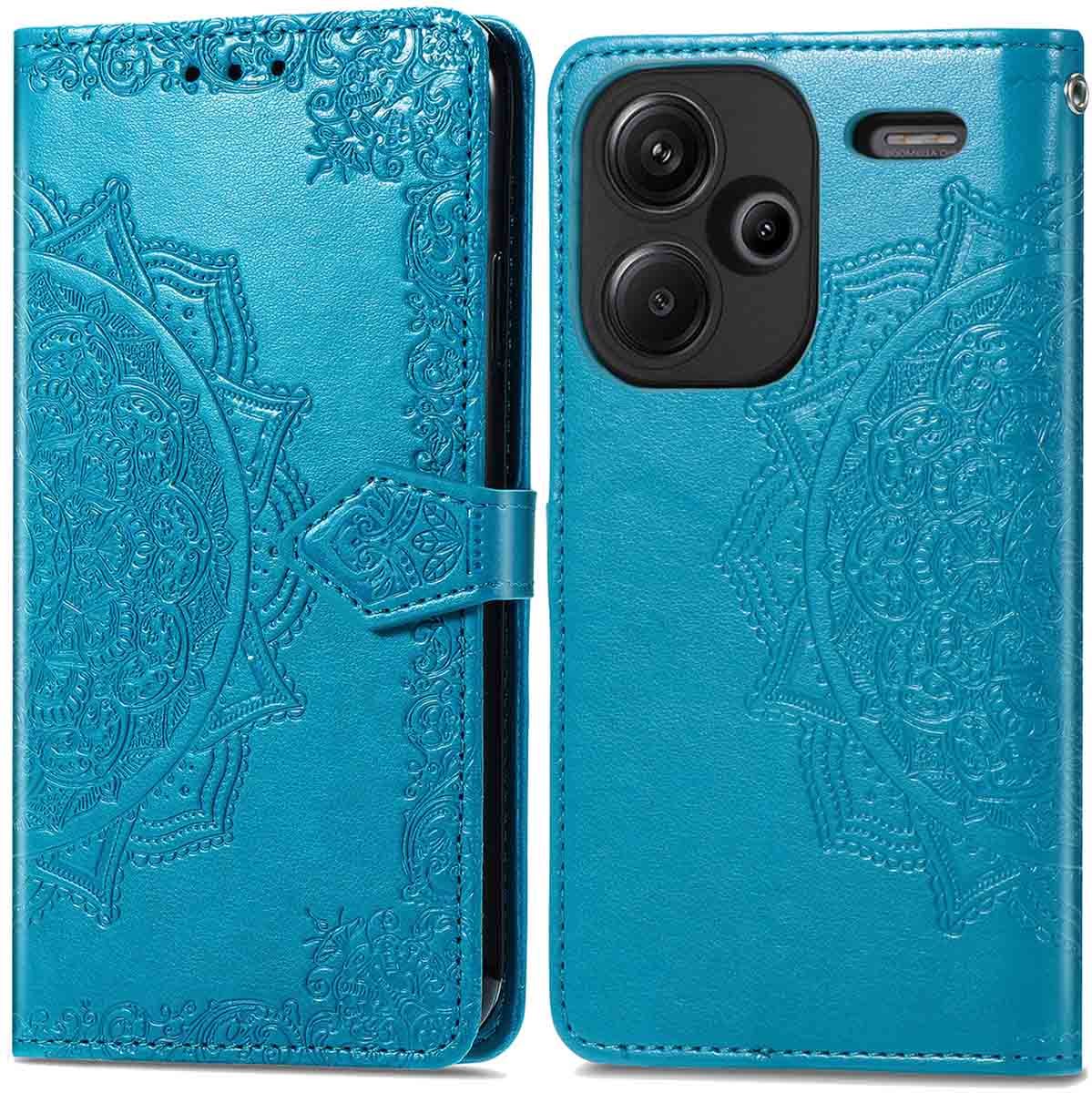 imoshion Mandala Bookcase voor de Xiaomi Redmi Note 13 Pro Plus (5G) - Turquoise