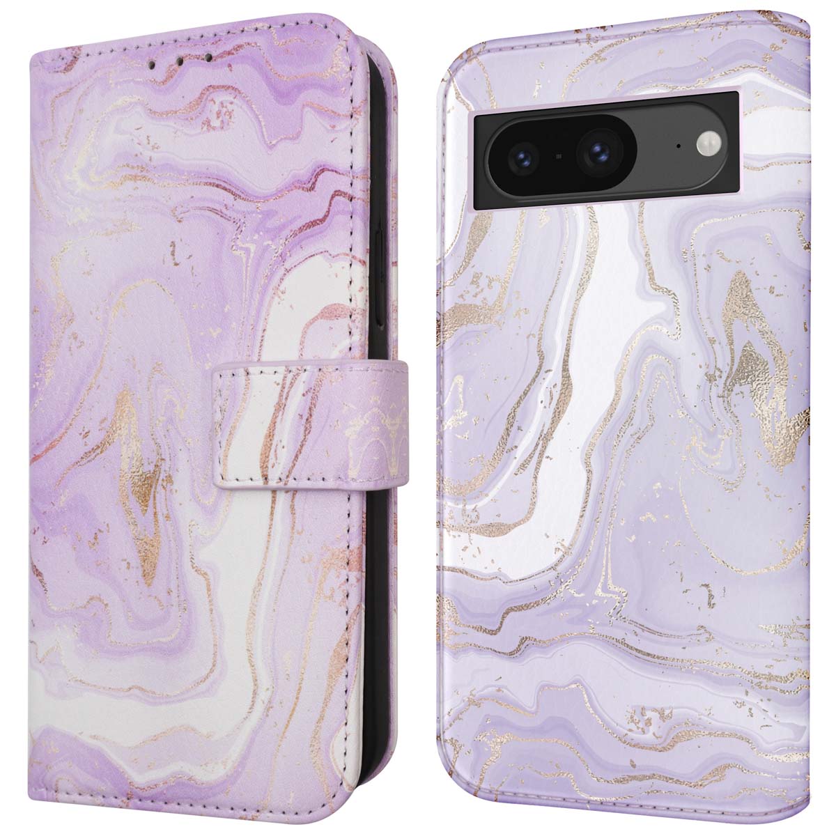 imoshion Design Bookcase voor de Google Pixel 8a - Purple Marble