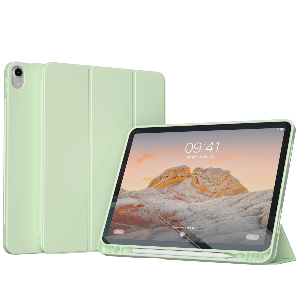 Accezz Smart Silicone Bookcase voor de Apple iPad Air 11 inch (2026) M4 / (2025) M3 / (2024) M2 / Air 5 (2022) / Air 4 (2020) - Lichtgroen