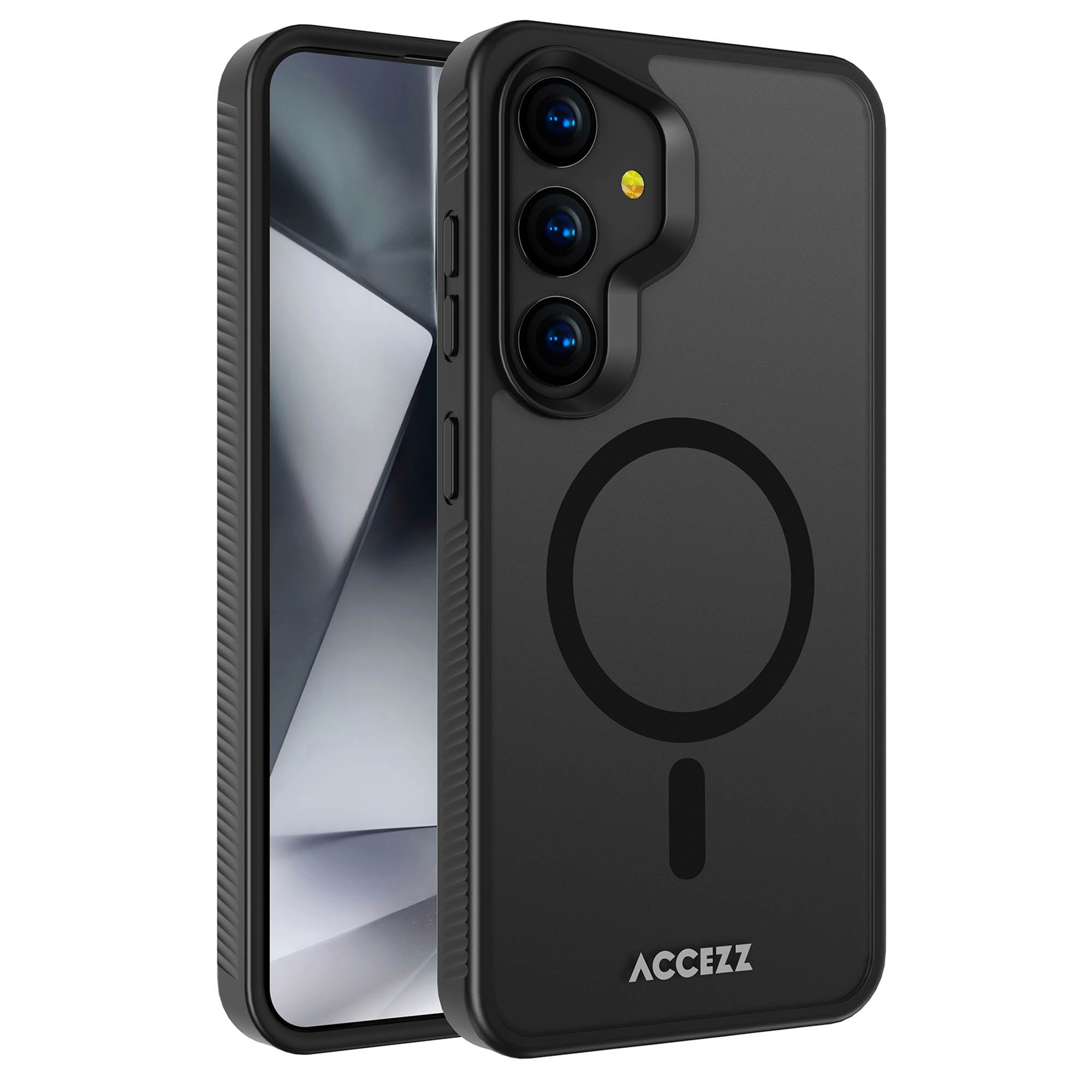 Accezz Coque Givrée Robuste avec MagSafe Samsung Galaxy S24 Plus - Noir