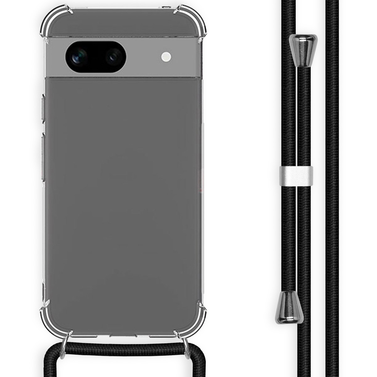 imoshion Coque arrière Transparente avec cordon Google Pixel 8a - Noir
