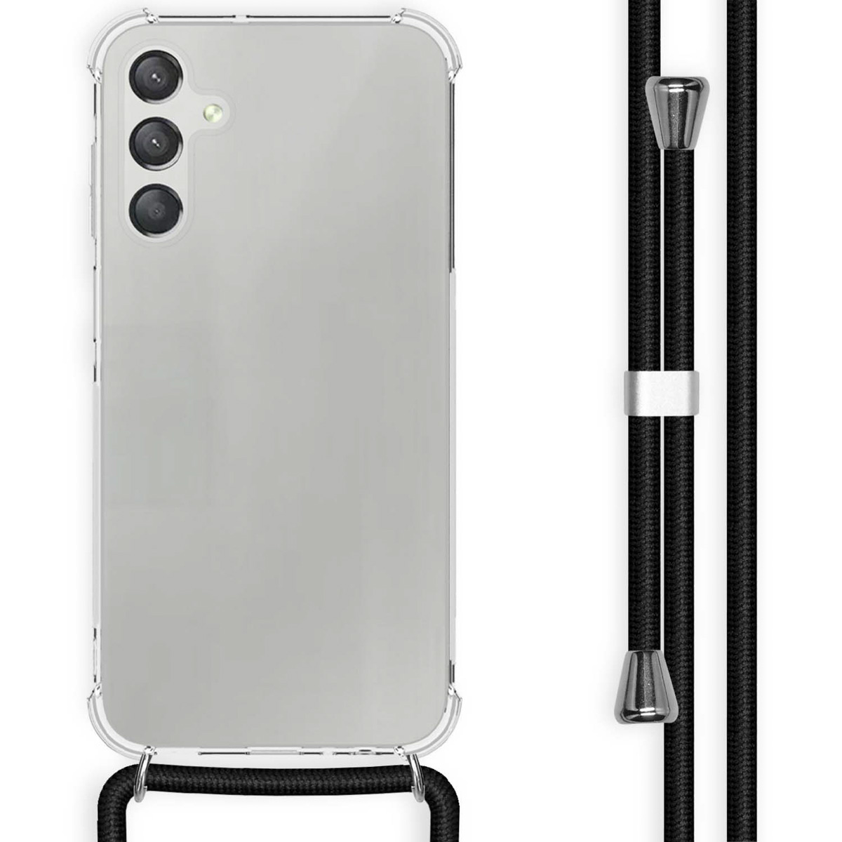 imoshion Coque arrière Transparente avec cordon Samsung Galaxy A15 (5G/4G) - Noir
