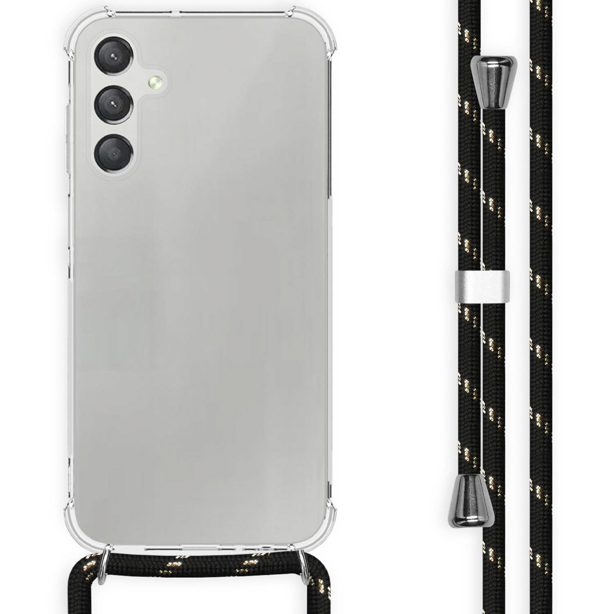 imoshion Coque arrière Transparente avec cordon Samsung Galaxy A15 (5G/4G) - Noir / Or