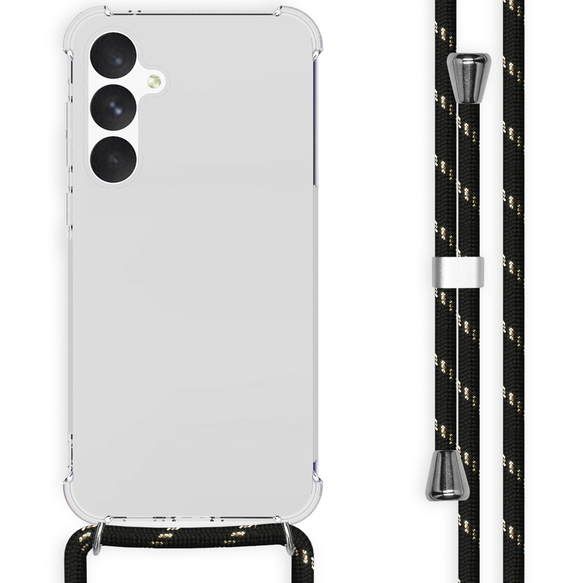 imoshion Coque arrière Transparente avec cordon Samsung Galaxy A55 - Noir / Or