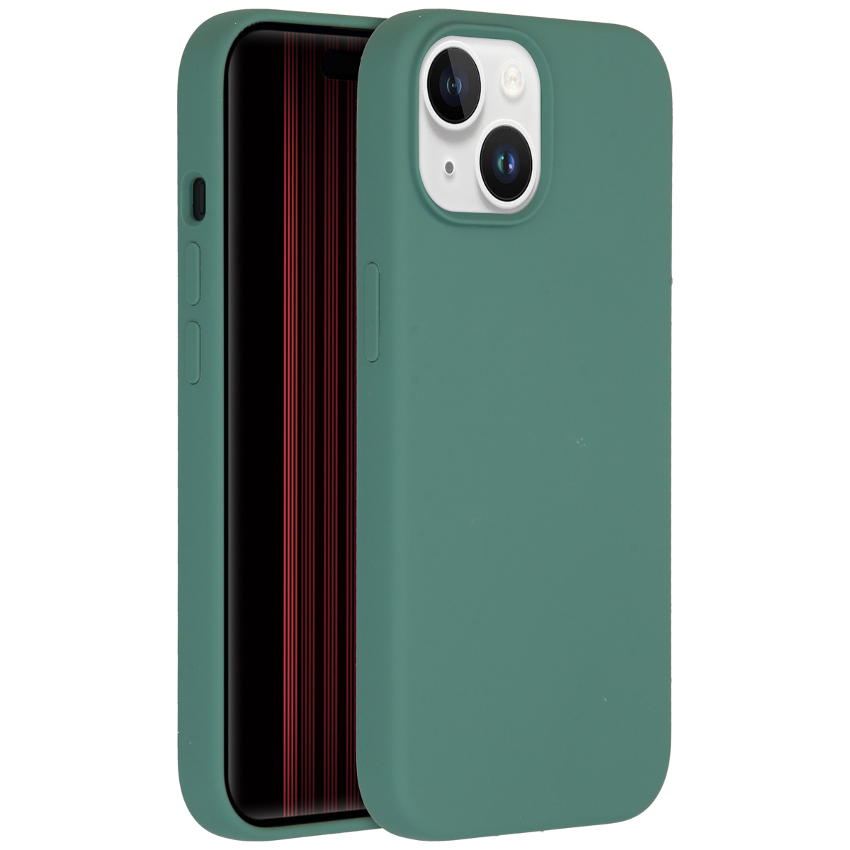 Accezz Coque Liquid Silicone Apple iPhone 15 - Vert foncé
