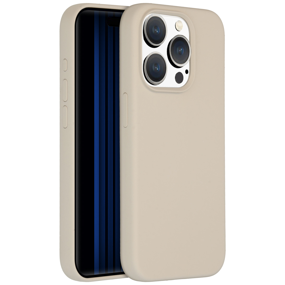 Accezz Coque Liquid Silicone Apple iPhone 15 Pro - Stone