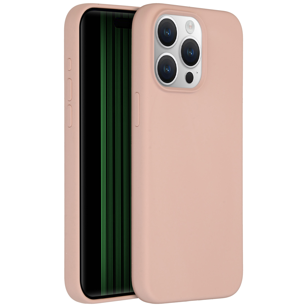 Accezz Coque Liquid Silicone Apple iPhone 15 Pro Max - Rose