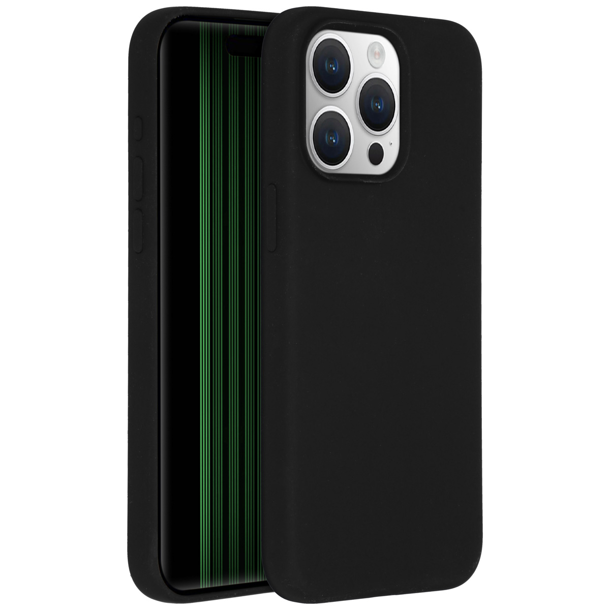 Accezz Coque Liquid Silicone Apple iPhone 15 Pro Max - Noir