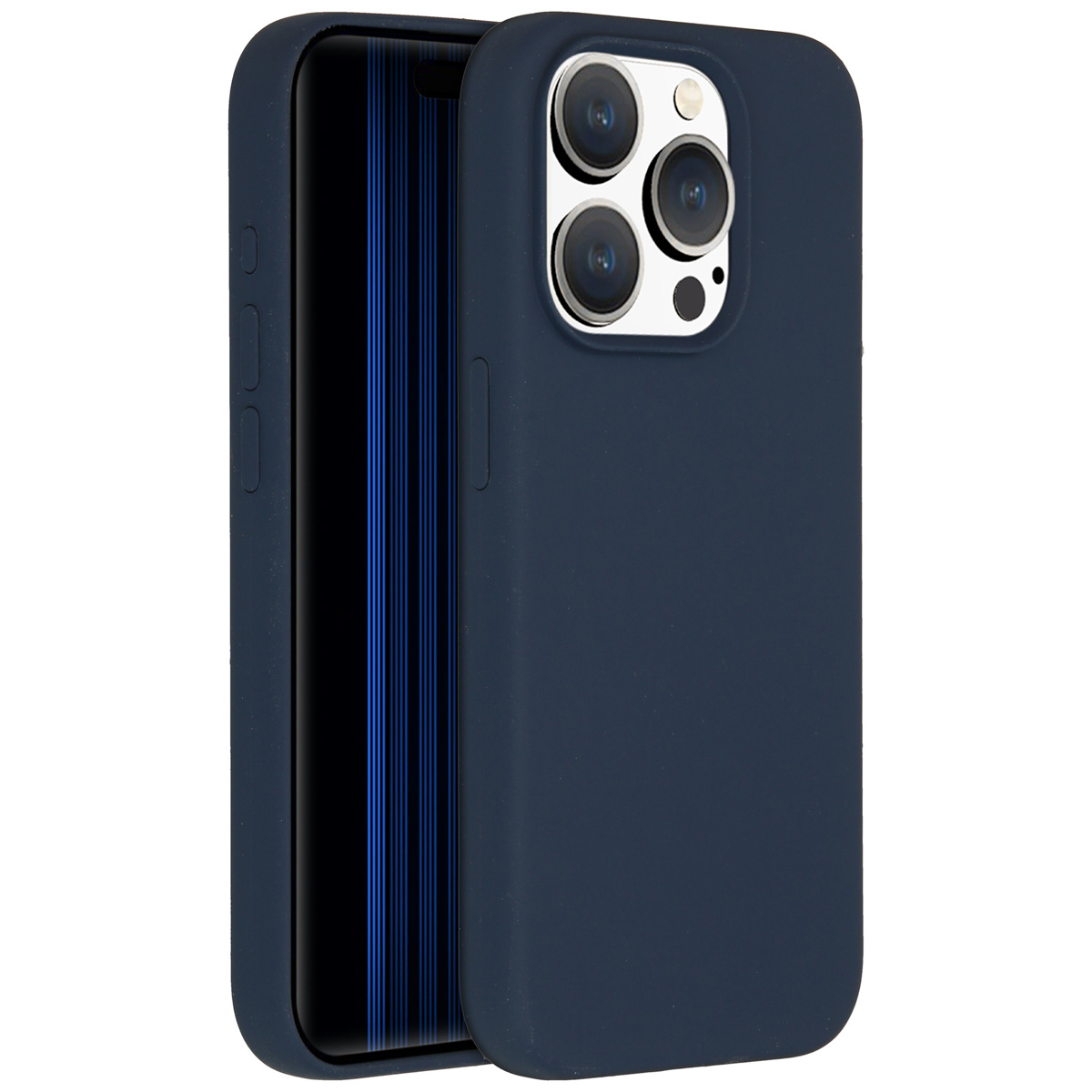Accezz Liquid Silicone Backcover met MagSafe voor de Apple iPhone 15 Pro - Donkerblauw