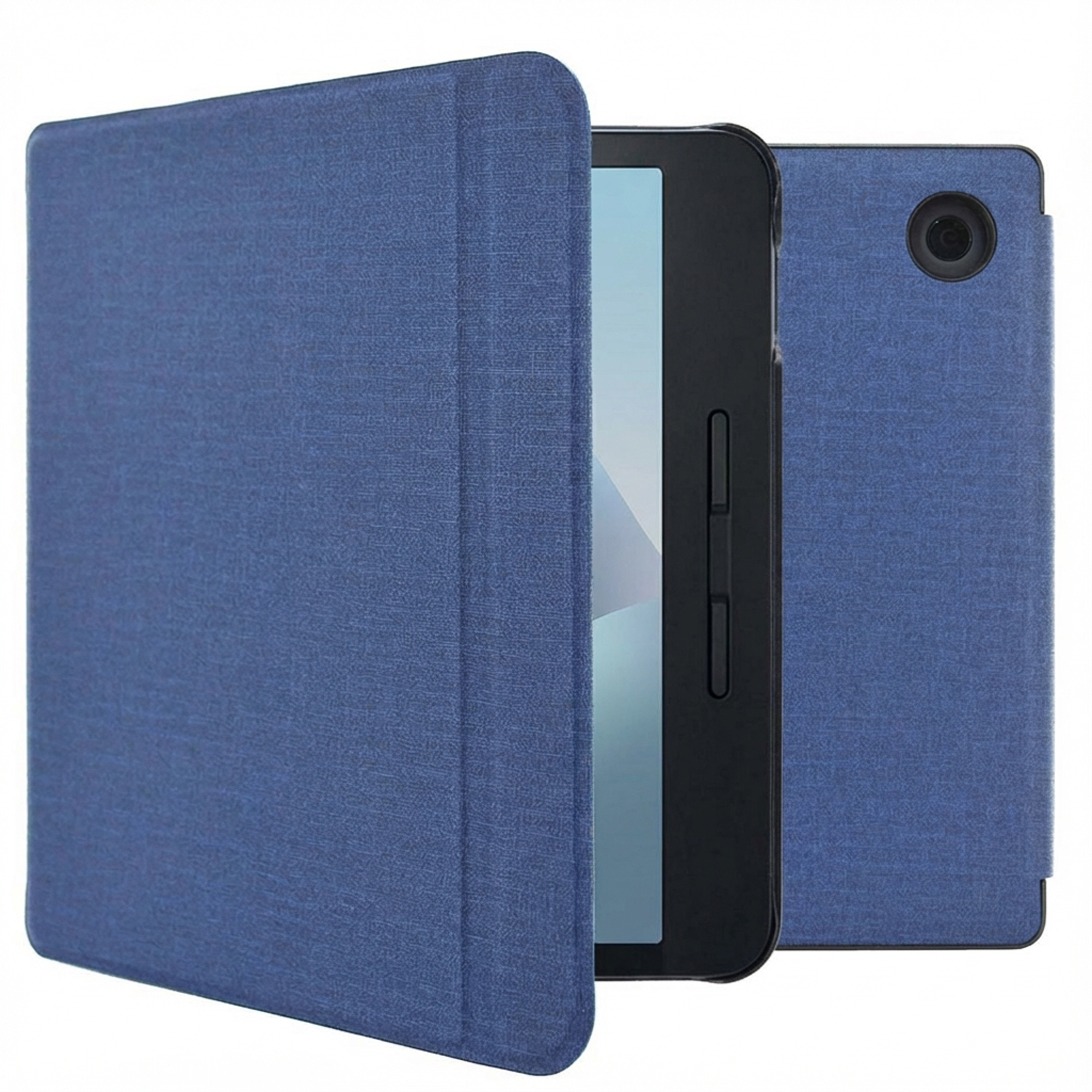 imoshion Canvas Sleepcover Bookcase met stand voor de Kobo Libra H2O - Donkerblauw