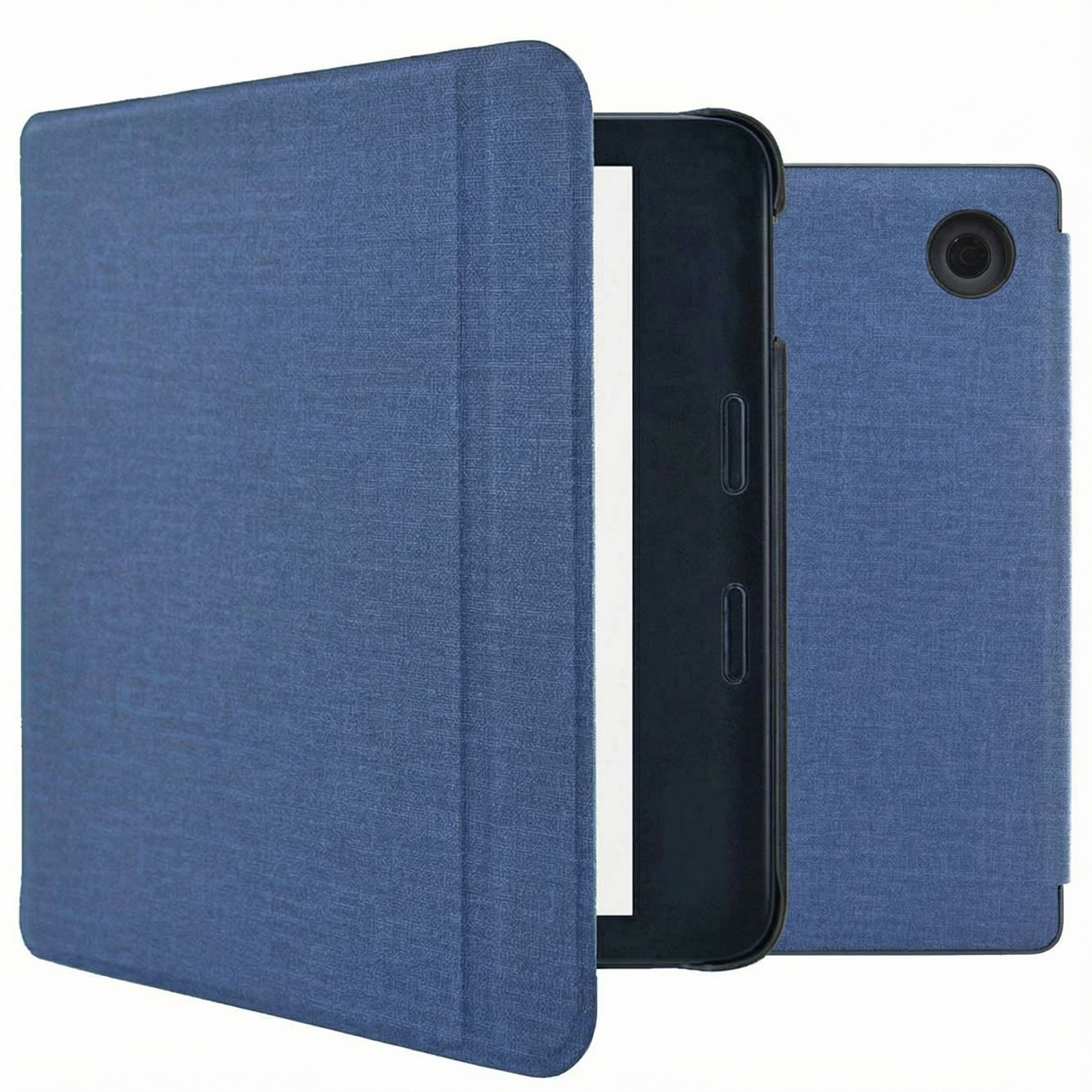imoshion Canvas Sleepcover Bookcase met stand voor de Kobo Libra 2 / Tolino Vision 6 - Donkerblauw