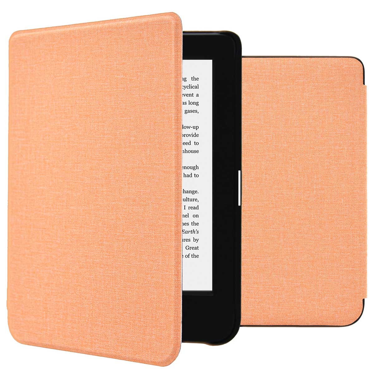 imoshion Canvas Sleepcover Bookcase voor de Kobo Clara 2E / Tolino Shine 4 - Peach