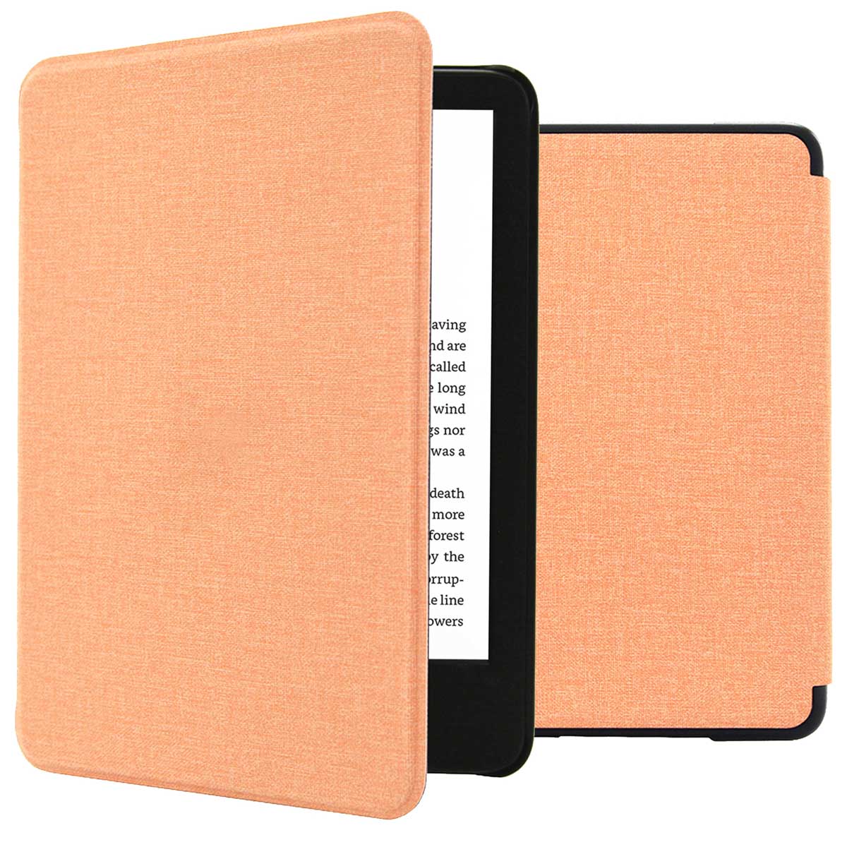 imoshion Canvas Sleepcover Bookcase voor de Amazon Kindle (2024) / Amazon Kindle (2022) 11th gen - Peach