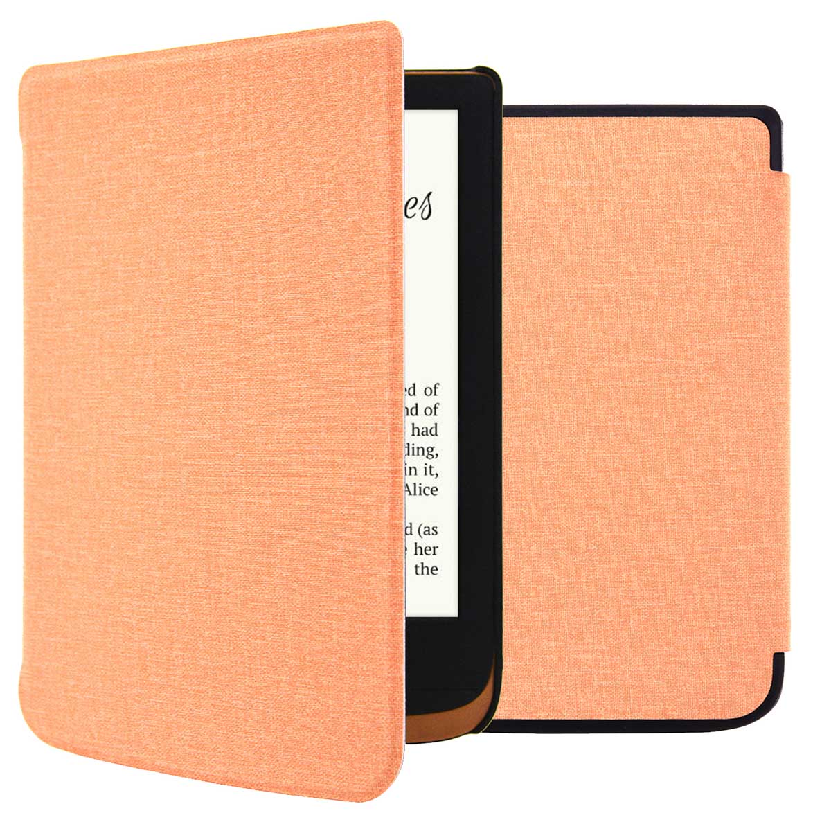 imoshion Canvas Sleepcover Bookcase voor de Pocketbook Touch Lux 5 / HD 3 / Basic Lux 4 / Vivlio Lux 5 - Peach