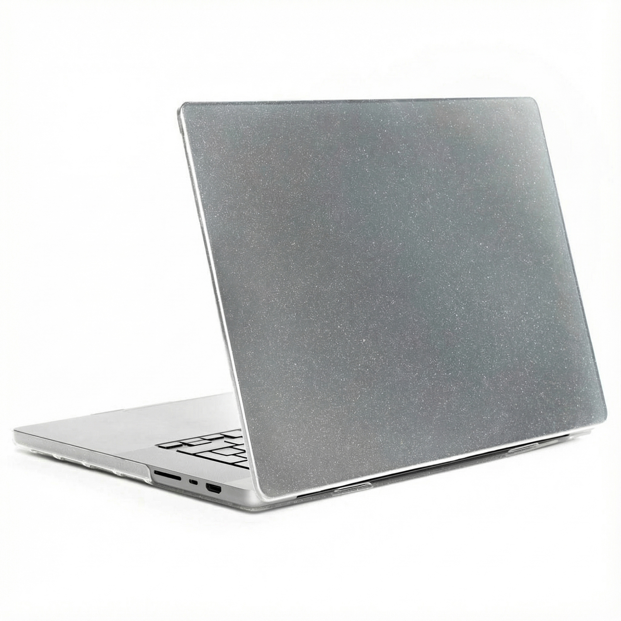 Selencia Glitter Cover voor de Apple MacBook Air 15 inch (2023 / 2024 M3 / 2025 M4 / 2026 M5) - Transparant