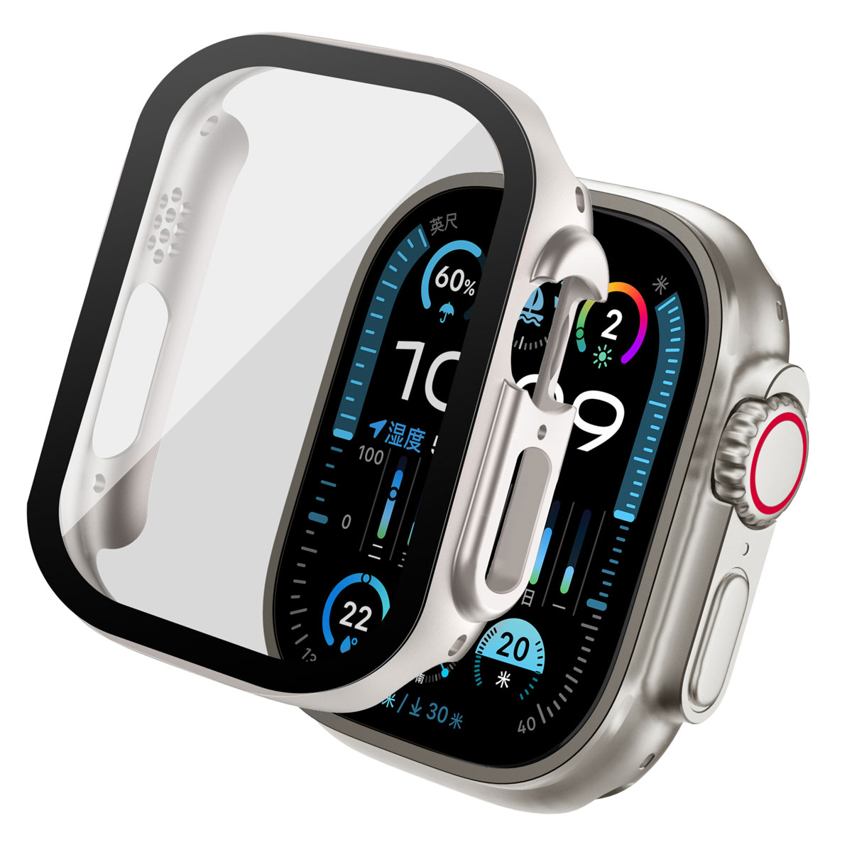imoshion Full Cover Hardcase voor de Apple Watch Ultra / Ultra 2 / Ultra 3 - 49 mm - Sterrenlicht
