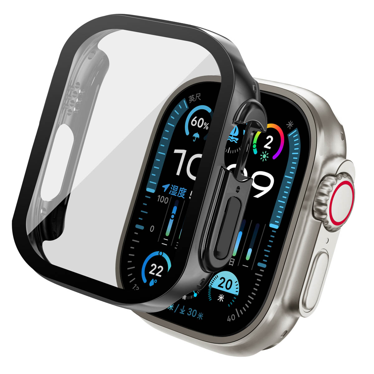 imoshion Full Cover Shiny Hardcase voor de Apple Watch Ultra / Ultra 2 / Ultra 3 - 49 mm - Zwart