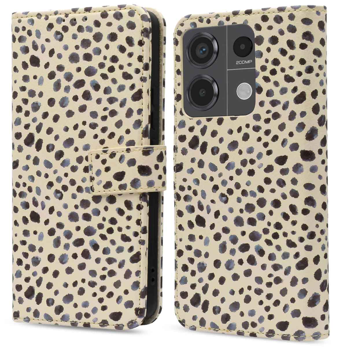 imoshion Design Bookcase voor de Xiaomi Redmi Note 13 Pro (5G) / Poco X6 - Black And White Dots