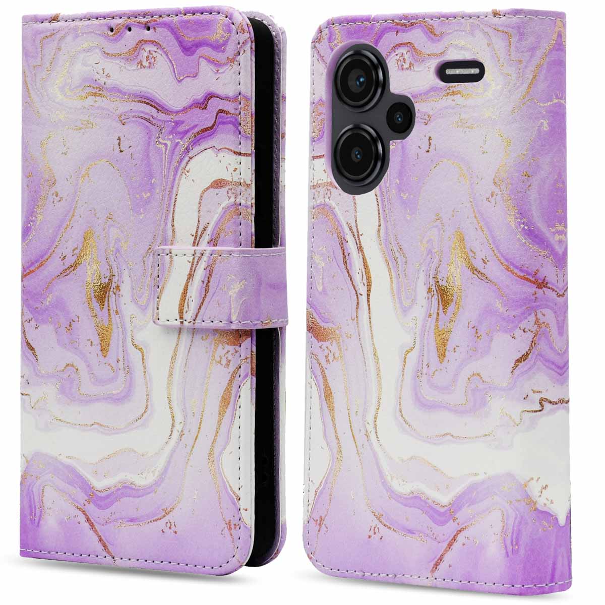 imoshion Design Bookcase voor de Xiaomi Redmi Note 13 Pro Plus (5G) - Purple Marble