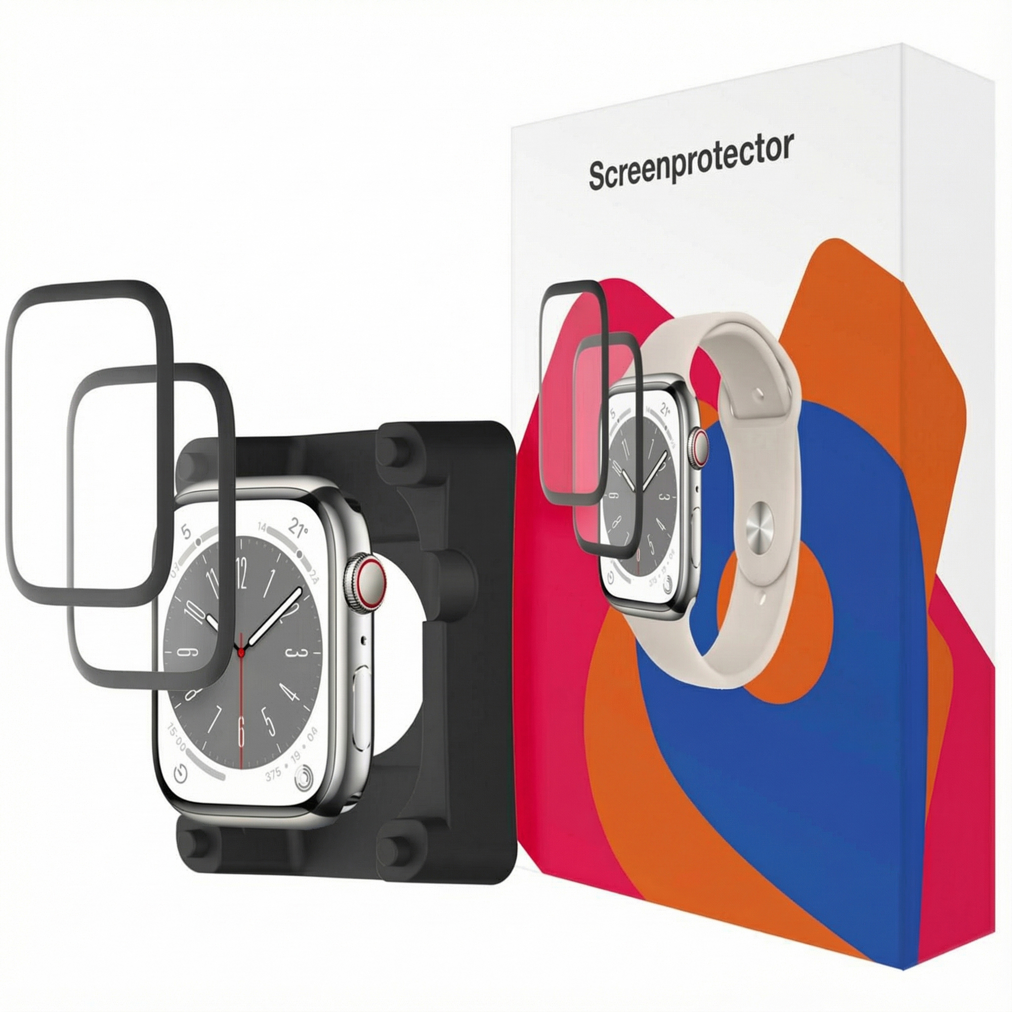 Accezz 2x Screenprotector met applicator voor de Apple Watch Series 1-3 - 38 mm