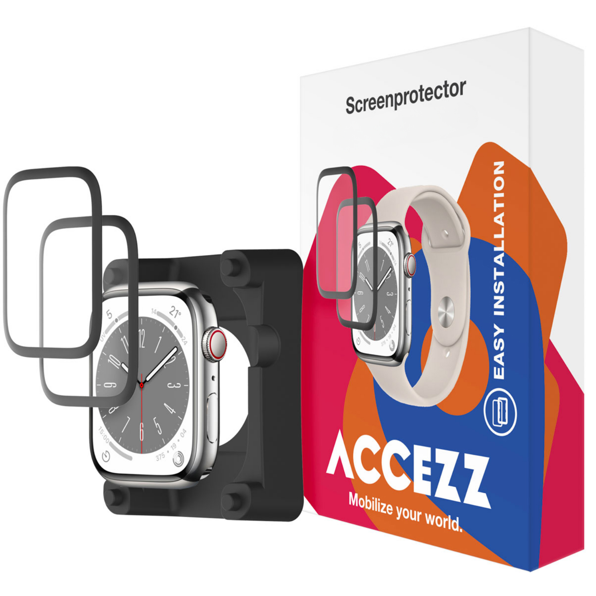 Accezz 2x Screenprotector met applicator voor de Apple Watch Series 4-6 / SE - 40 mm