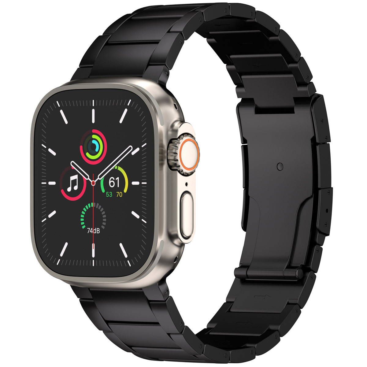 Accezz Mat Titanium bandje voor de Apple Watch | 44/45/46/49 mm - Zwart