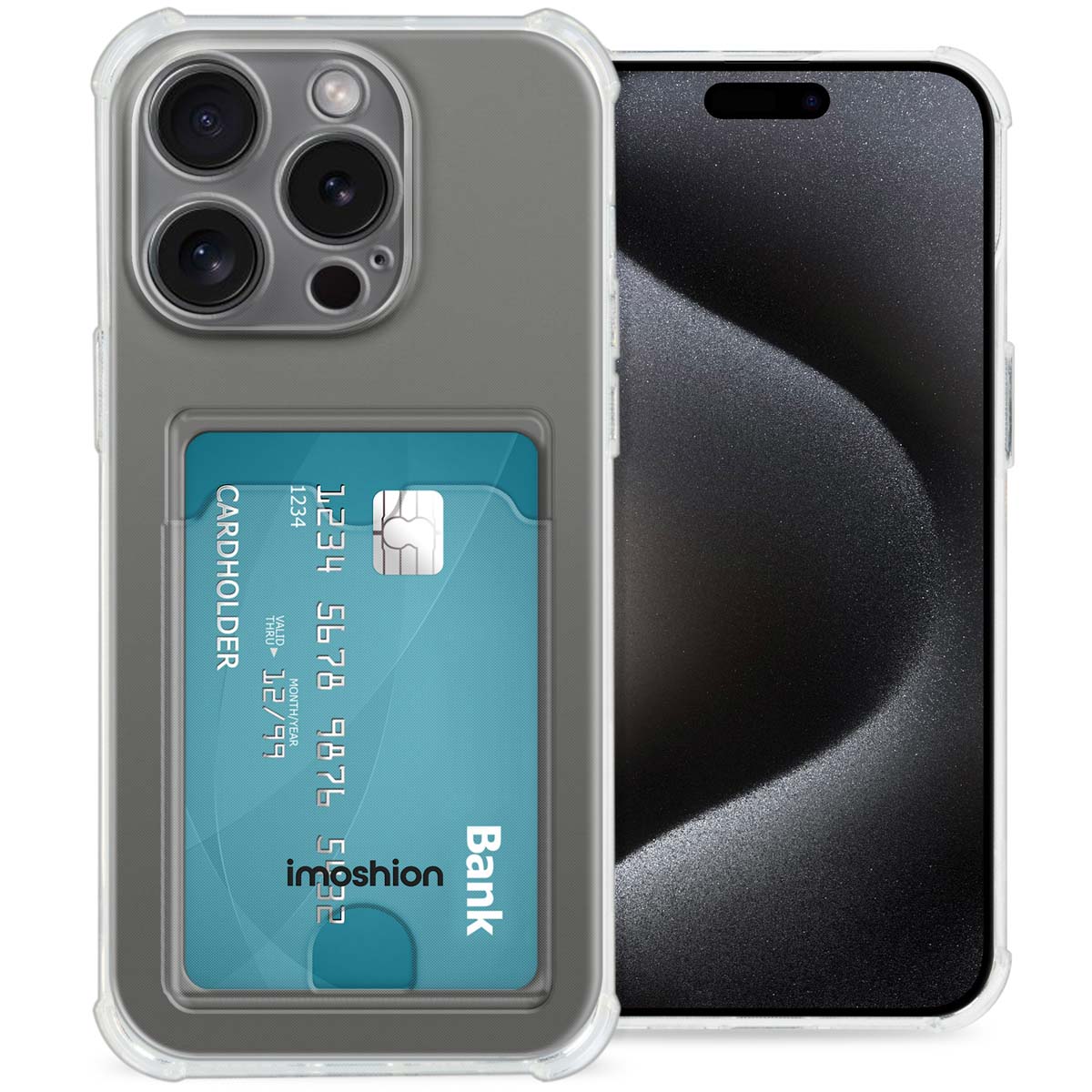 imoshion Coque silicone avec support de passe Apple iPhone 15 Pro Max - Transparent