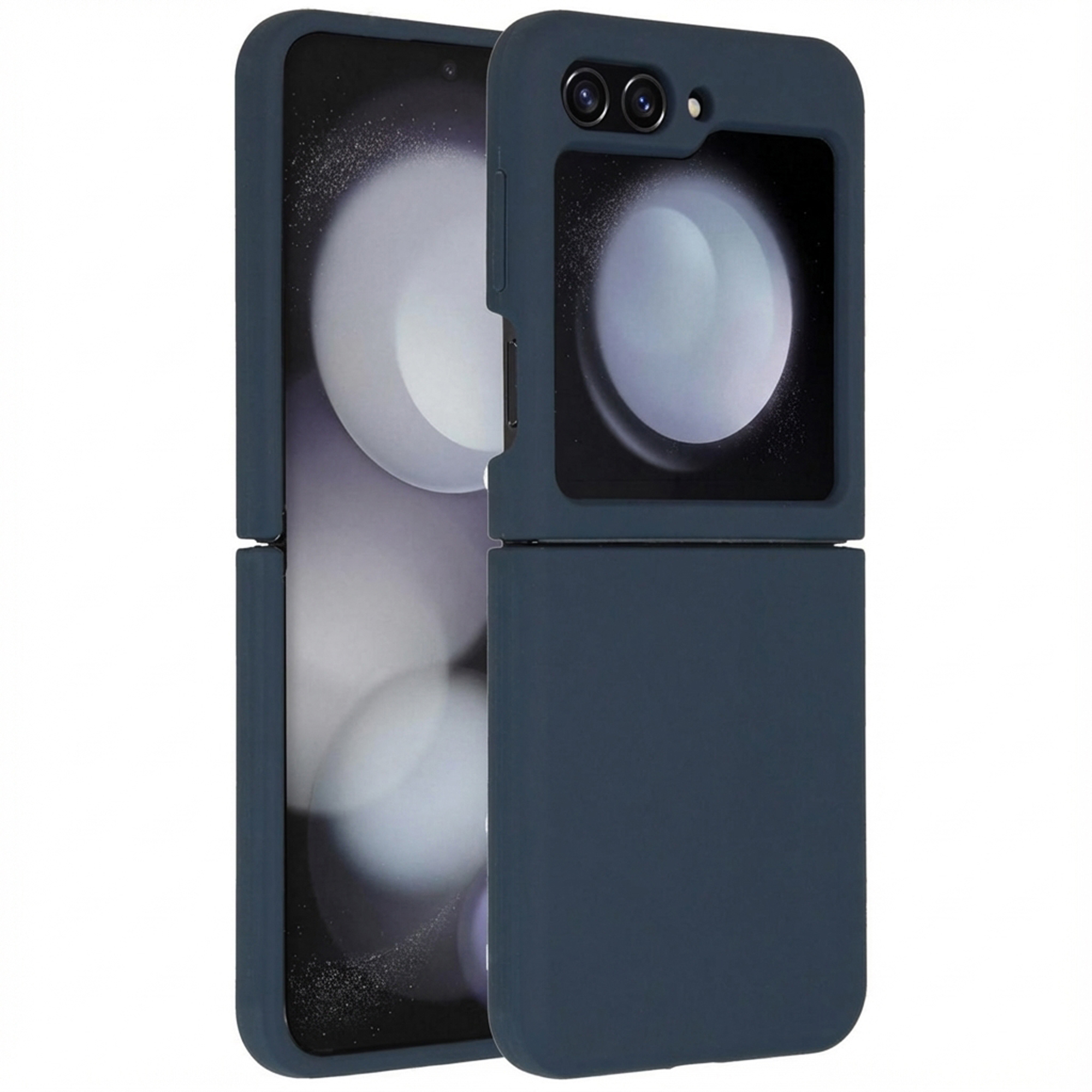 Accezz Coque Liquid Silicone Samsung Galaxy Z Flip 5 - Bleu foncé