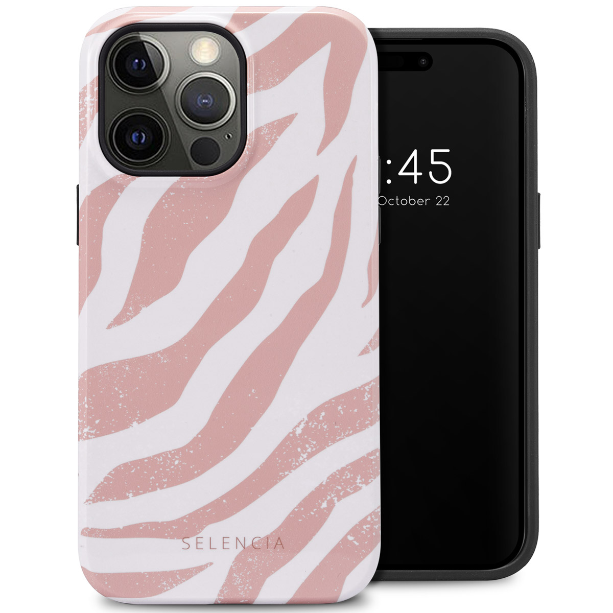 Selencia Coque arrière Vivid Apple iPhone 14 Pro Max - Colorful Zebra Old Pink
