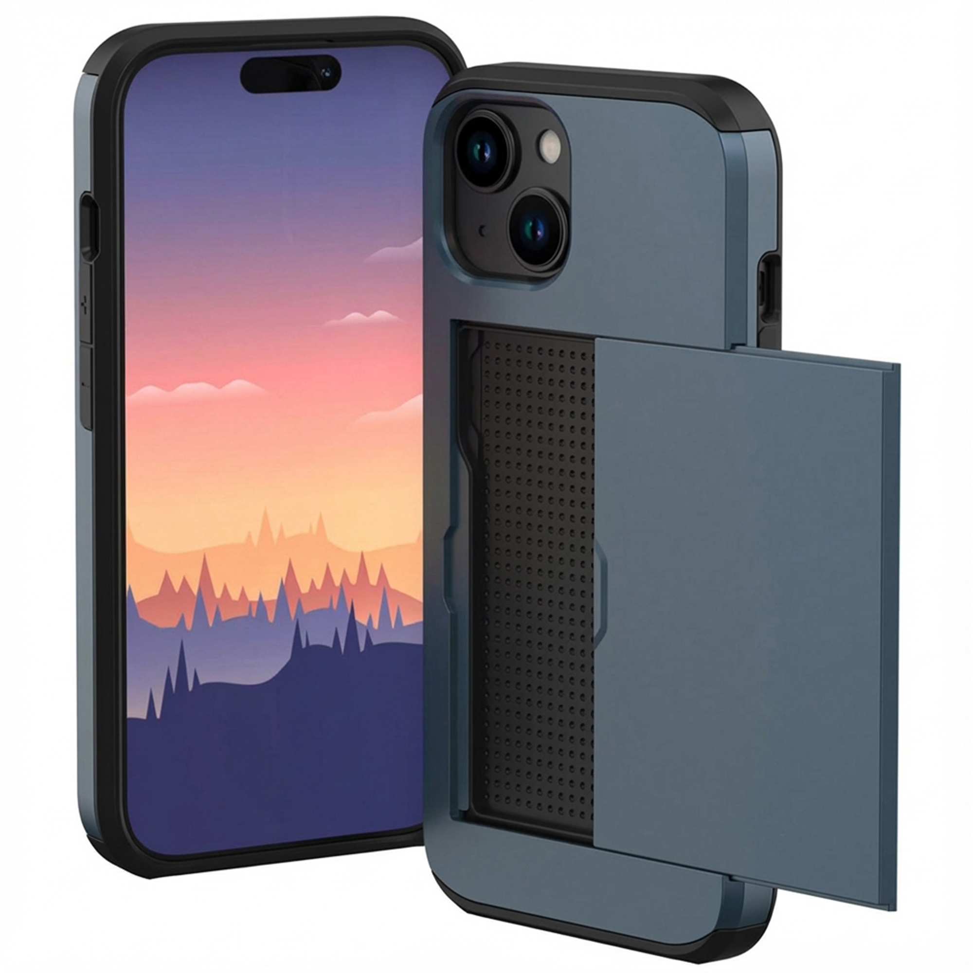 imoshion Coque arrière avec porte-cartes Apple iPhone 15 - Bleu foncé