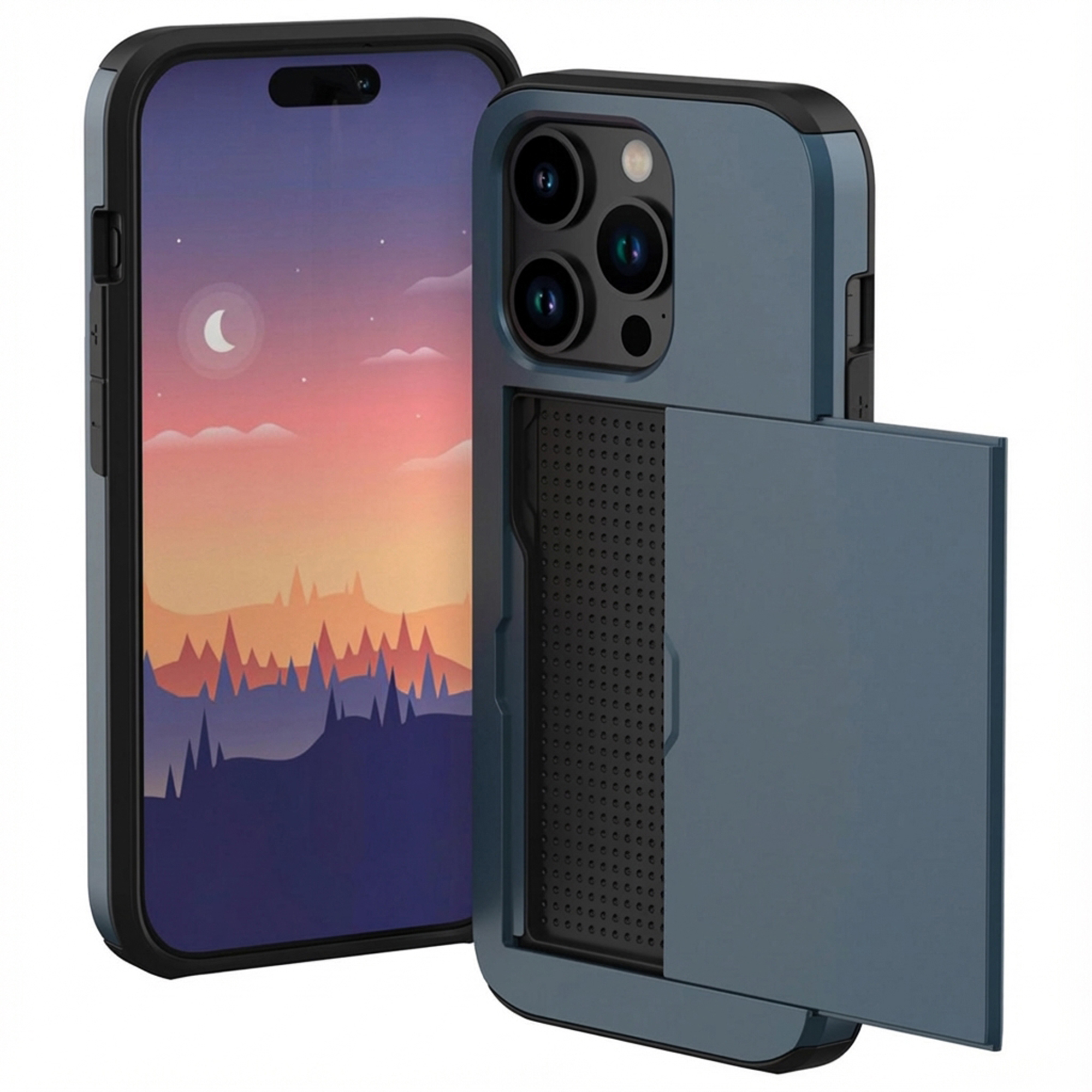 imoshion Backcover met pasjeshouder voor de Apple iPhone 15 Pro - Donkerblauw