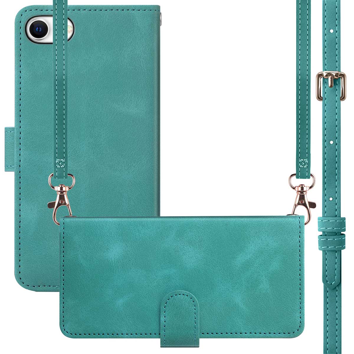 imoshion Bookcase met koord voor de Apple iPhone SE (2022 / 2020) / 8 / 7 - Turquoise