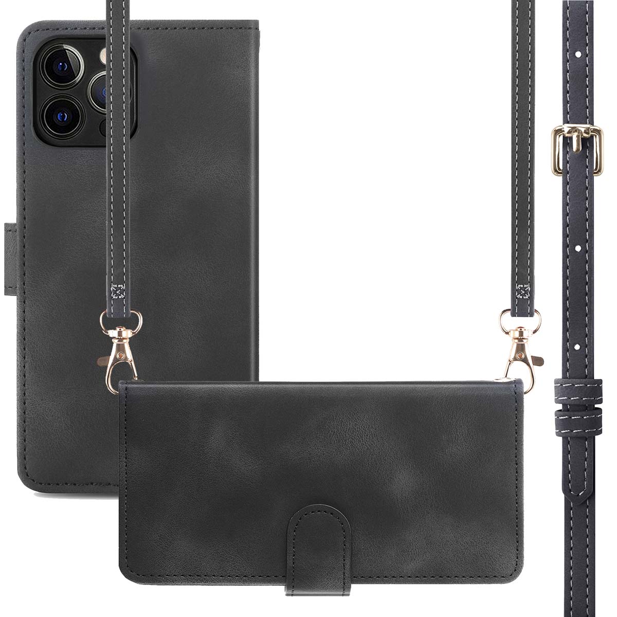 imoshion Bookcase met koord voor de Apple iPhone 12 (Pro) - Zwart