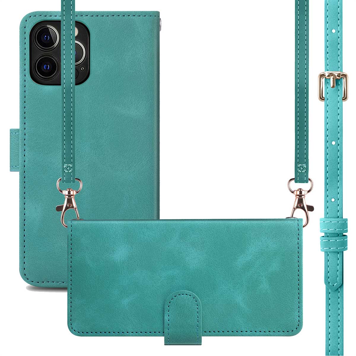 imoshion Bookcase met koord voor de Apple iPhone 12 (Pro) - Turquoise