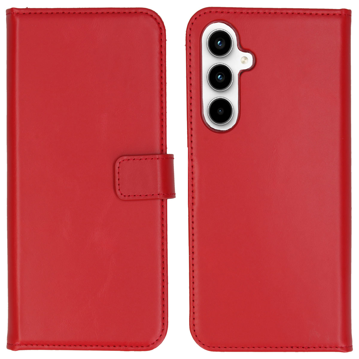 Selencia Echt Leren Bookcase voor de Samsung Galaxy A35 - Rood