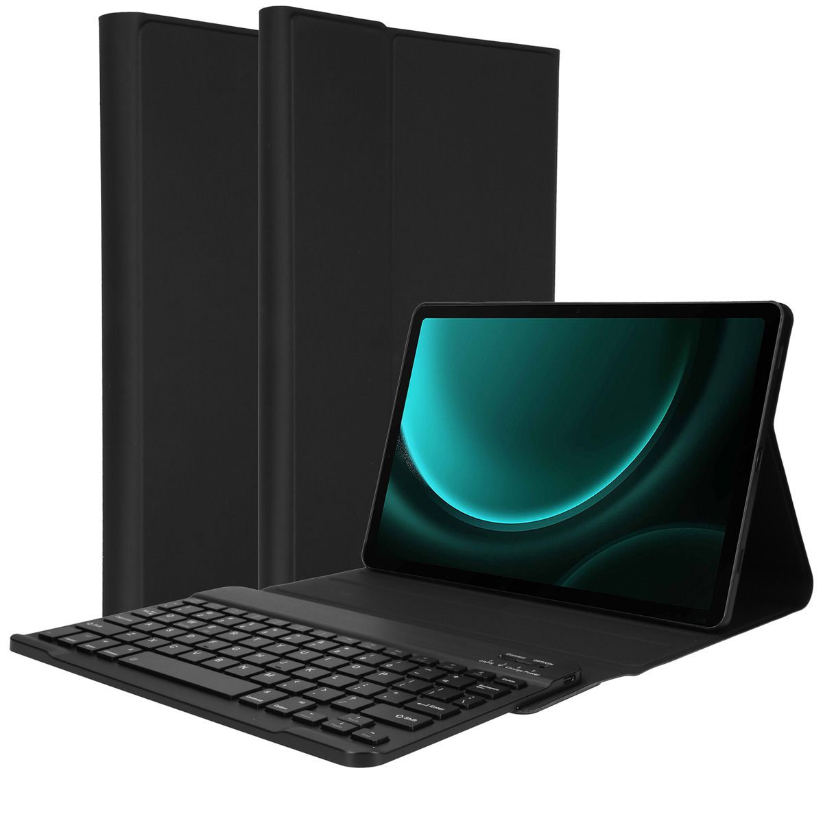 Accezz Bluetooth Keyboard Bookcase voor de Samsung Galaxy Tab S10 FE / S9 FE - QWERTY / NL - Zwart