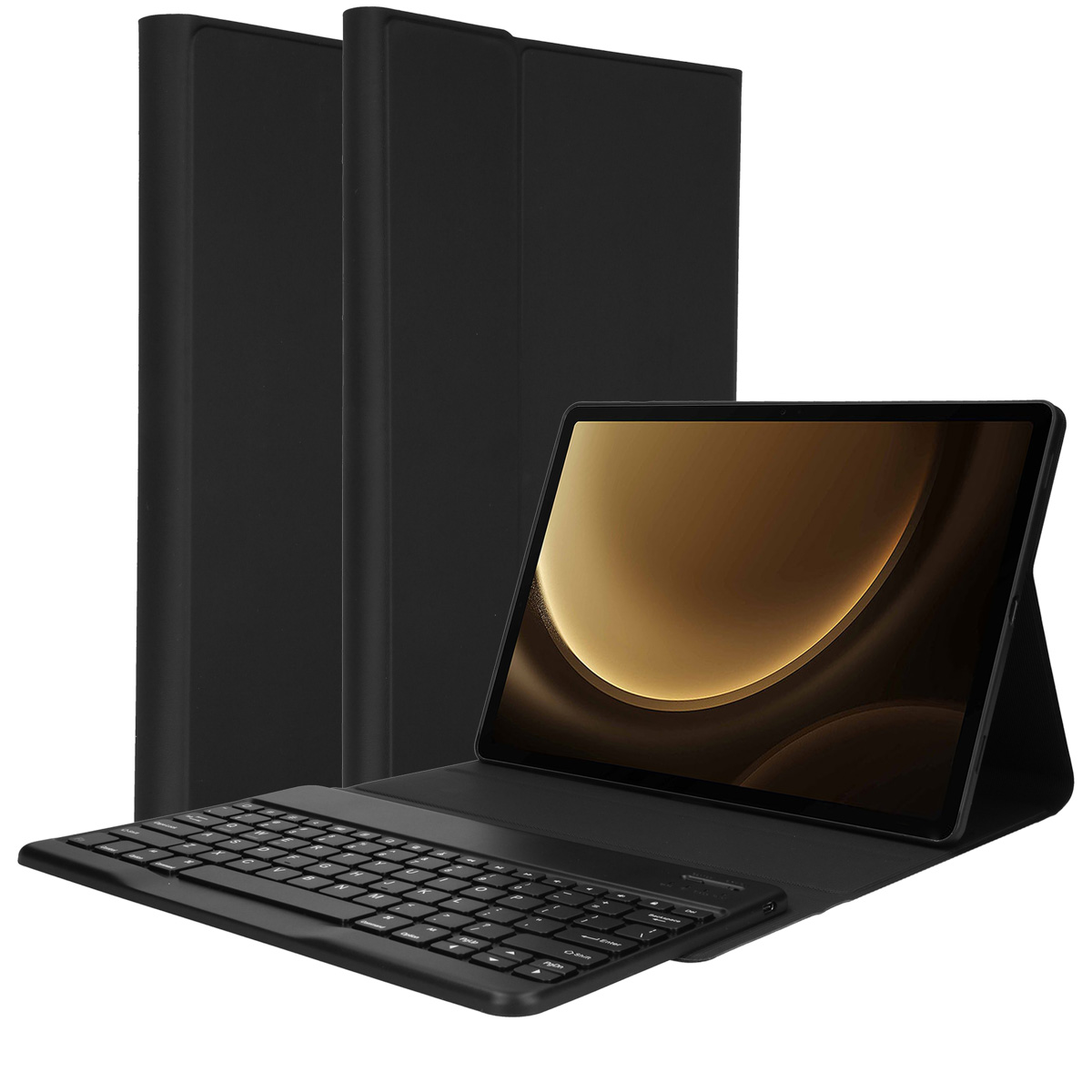 Accezz Étui de tablette Bluetooth Clavier Samsung Galaxy Tab S9 FE Plus - QWERTY / NL - Noir