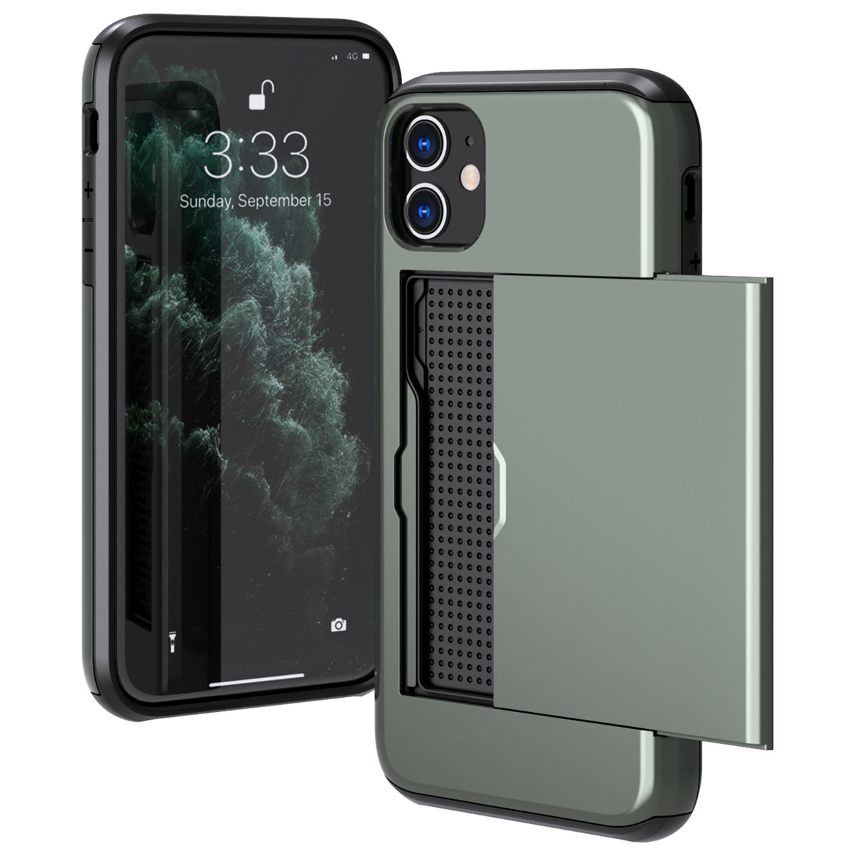 imoshion Backcover met pasjeshouder voor de Apple iPhone 11 - Donkergroen