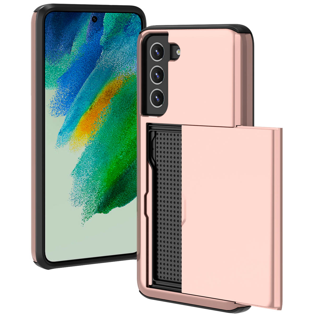 imoshion Backcover met pasjeshouder voor de Samsung Galaxy S21 FE - Rosé Goud